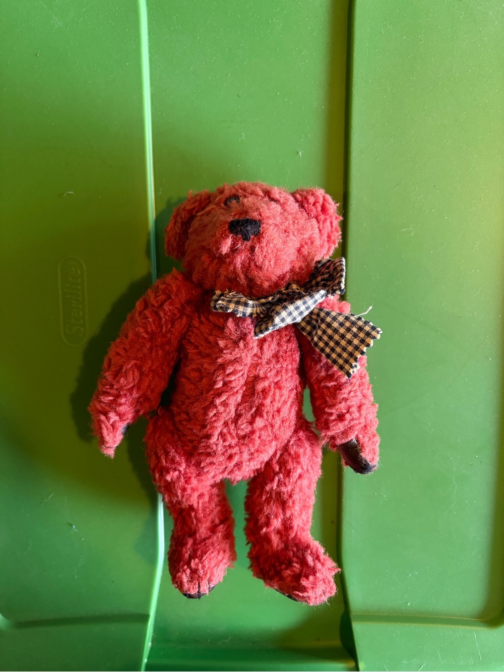 Boyds Bears Red Plush Teddy with Gingham Bow